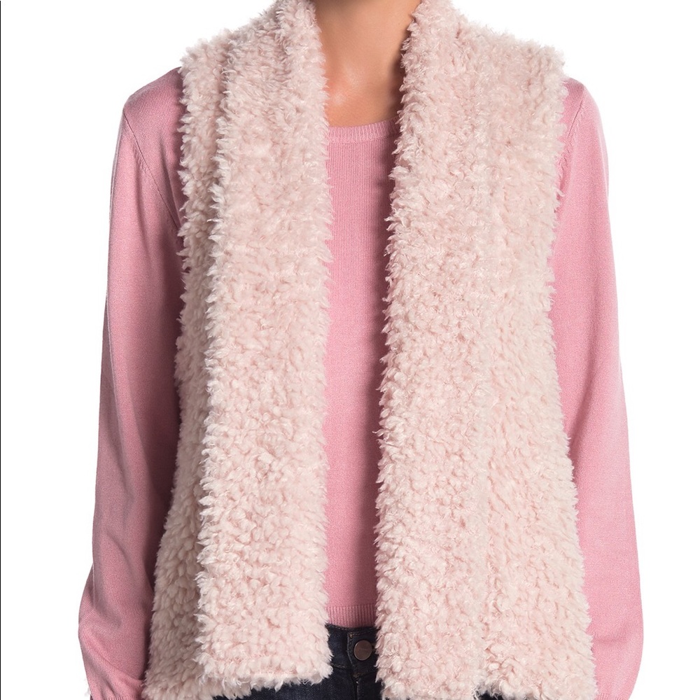 Favlux Drape Front Faux Fur Vest